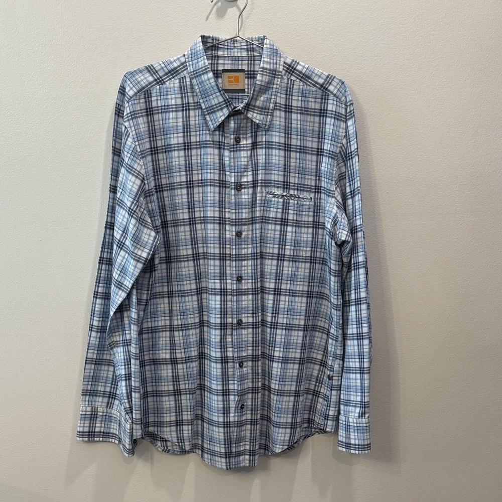Hugo Boss Boss Orange - Blue Plaid Men's Shirt Size XL